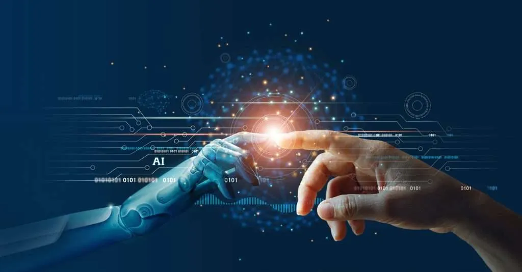Human and AI working together for small business technology and content strategy