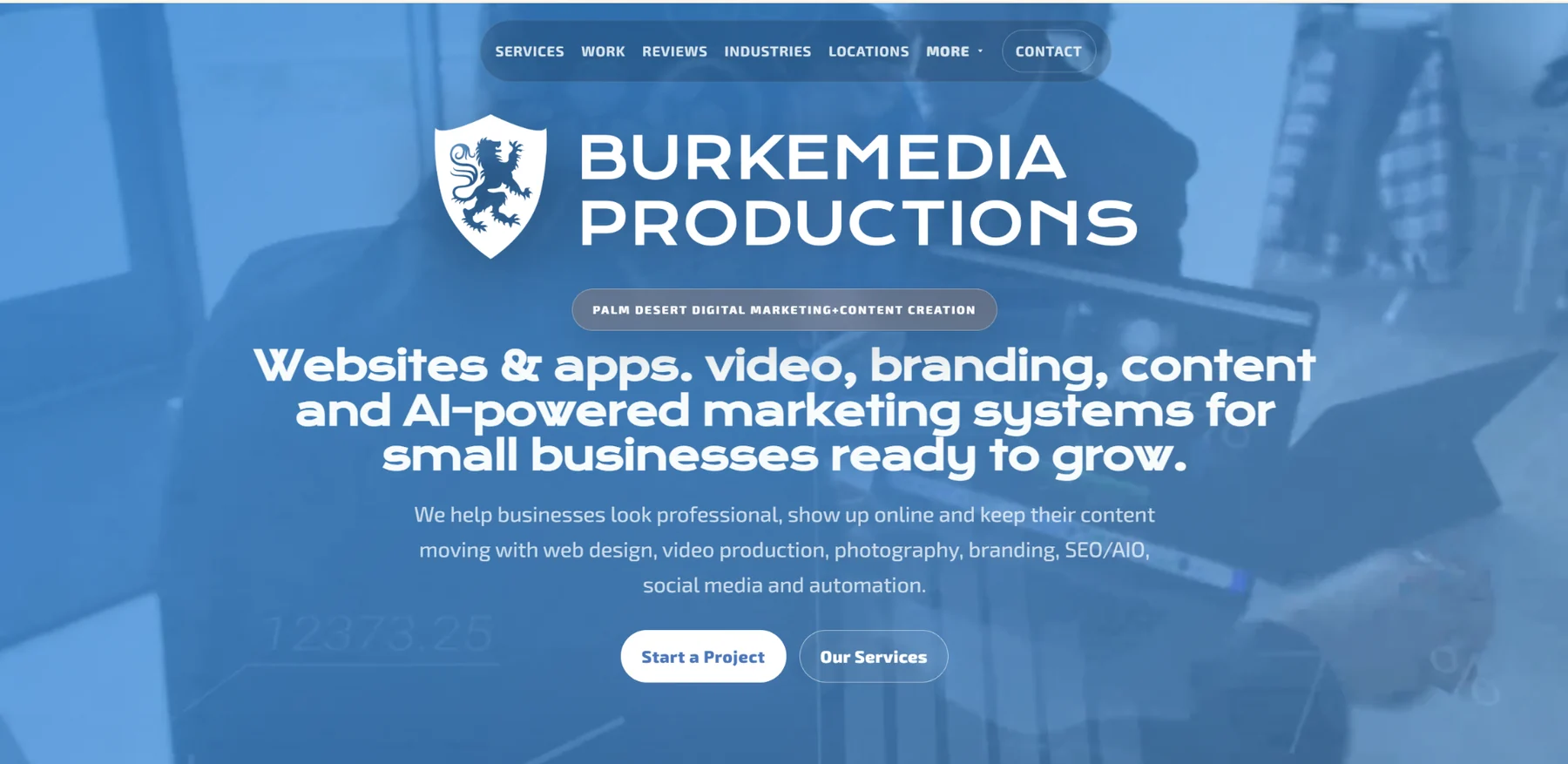 New BurkeMedia Productions website homepage preview