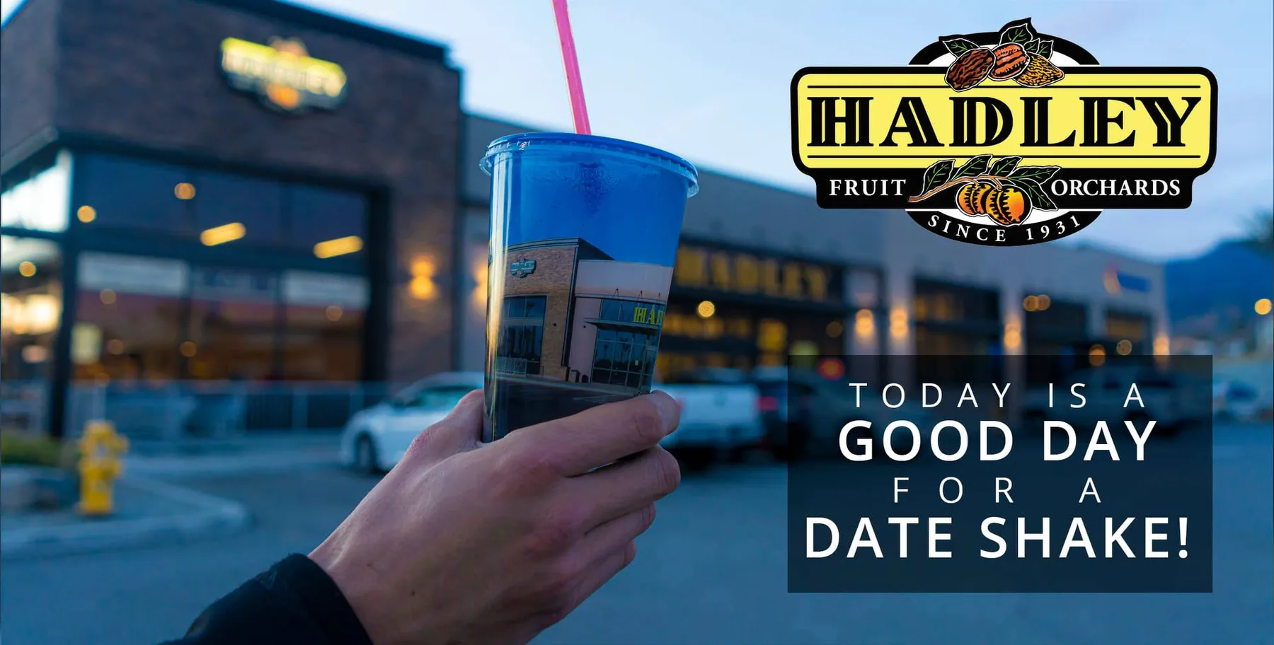 Hadley Fruit Orchards date shake social media graphic